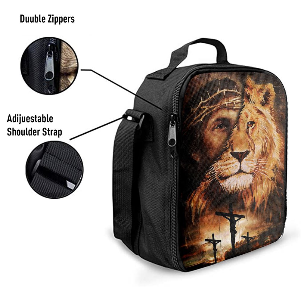 Half Jesus Half Lion Lunch Bag, Christian Lunch Bag, Religious Lunch Box For School, Picnic