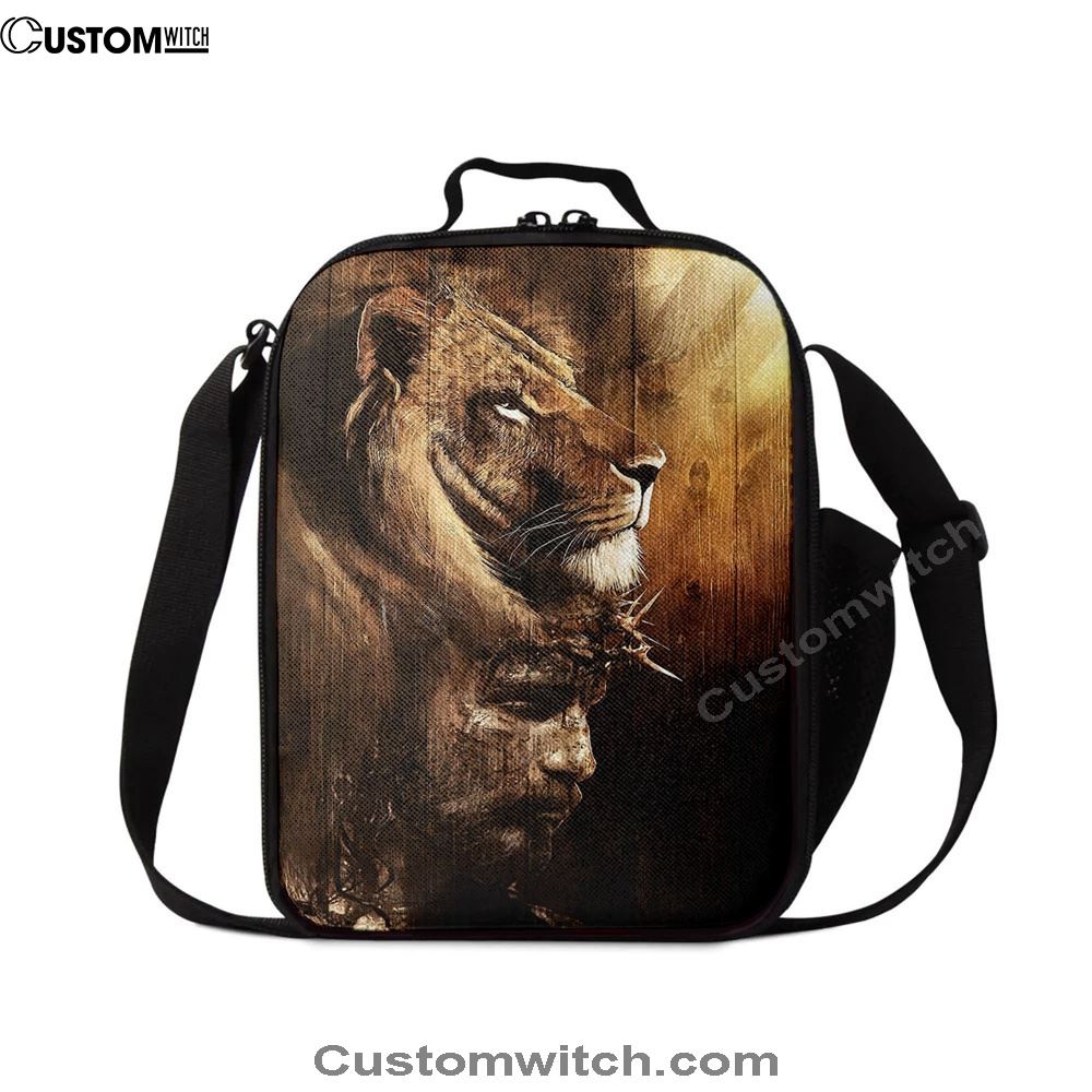 Half Lion Half Jesus Lunch Bag, Christian Lunch Bag, Religious Lunch Box For School, Picnic