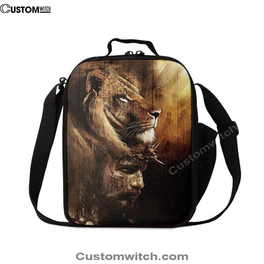 Half Lion Half Jesus Lunch Bag, Christian Lunch Bag, Religious Lunch Box For School, Picnic