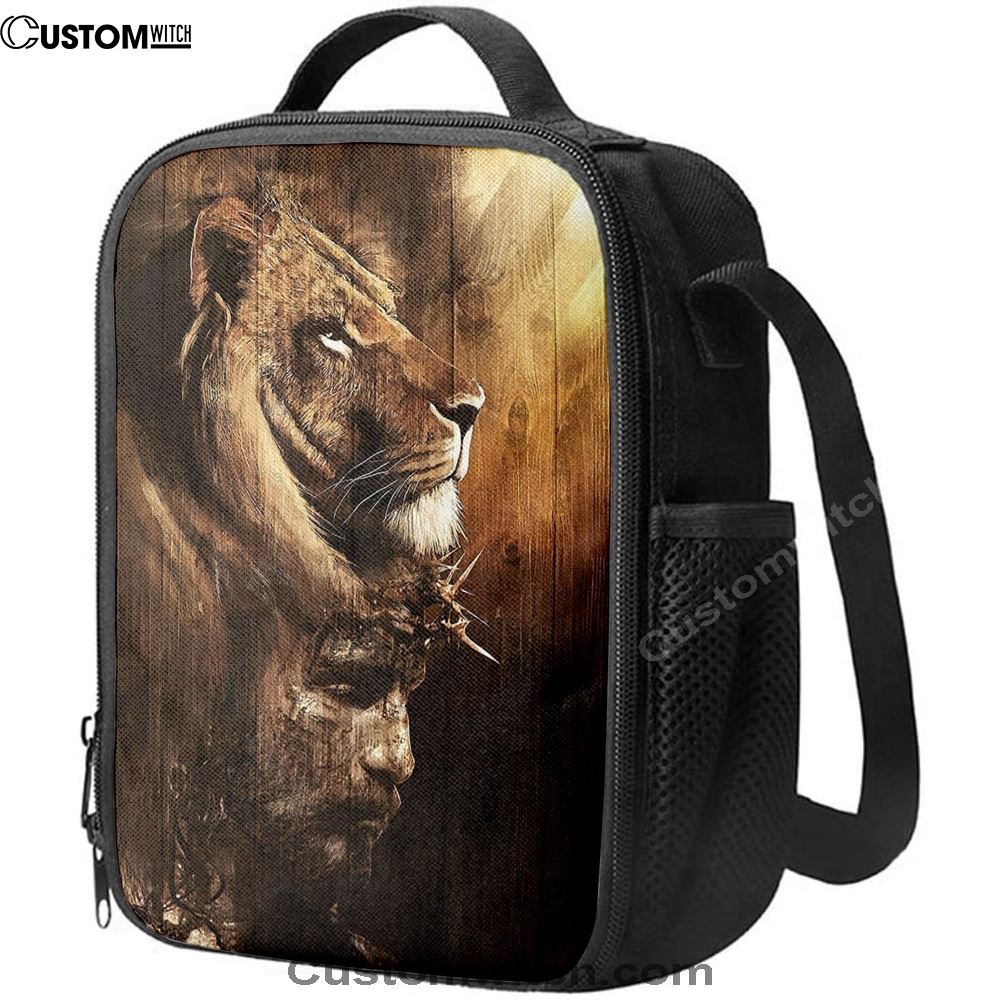 Half Lion Half Jesus Lunch Bag, Christian Lunch Bag, Religious Lunch Box For School, Picnic