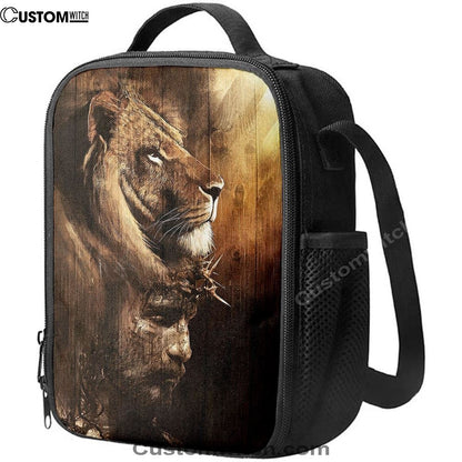 Half Lion Half Jesus Lunch Bag, Christian Lunch Bag, Religious Lunch Box For School, Picnic