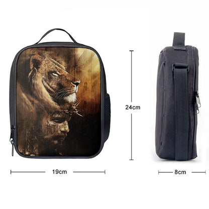 Half Lion Half Jesus Lunch Bag, Christian Lunch Bag, Religious Lunch Box For School, Picnic