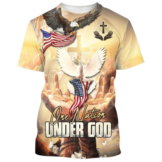 Hand Hold Cross Dove All Over Print 3D T-Shirt, Gift For Christian, Jesus Shirt