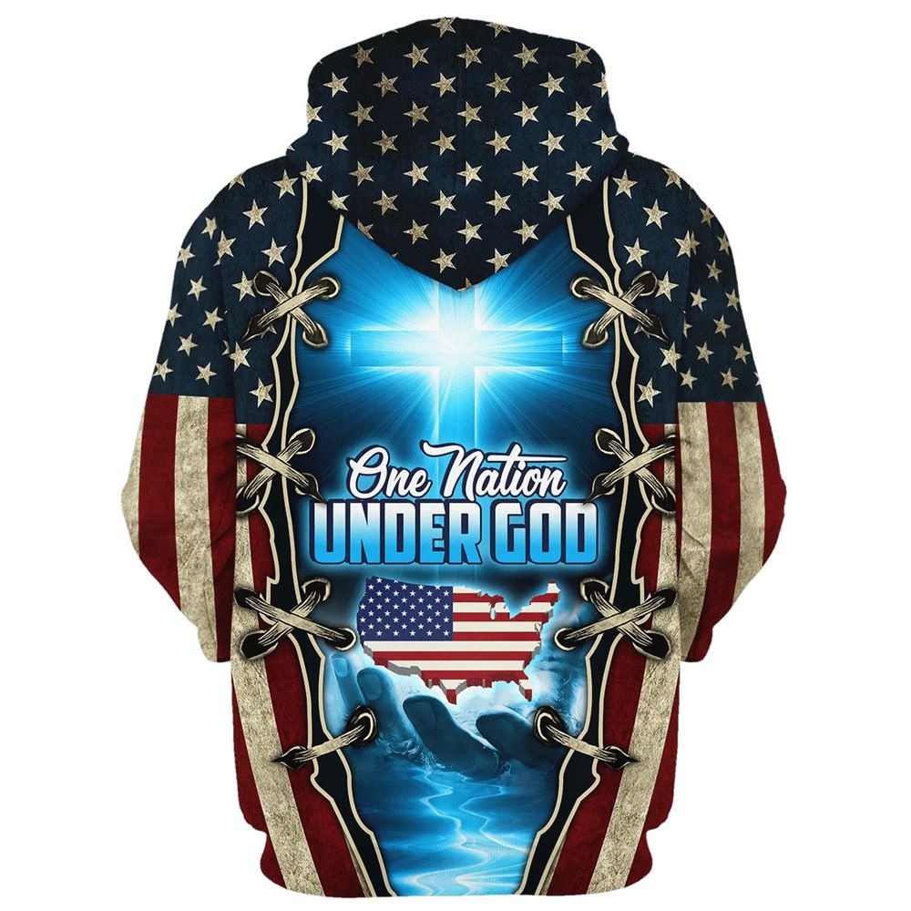Hand Of God American One Nation Under God Hoodies Men & Women, God 3D Printed Hoodie, Christian Apparel Hoodies
