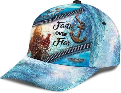 Hand Of God Faith Over Fear Anchor Baseball Cap, Christian Baseball Cap, Religious Cap, Jesus Gift, Jesus Hat