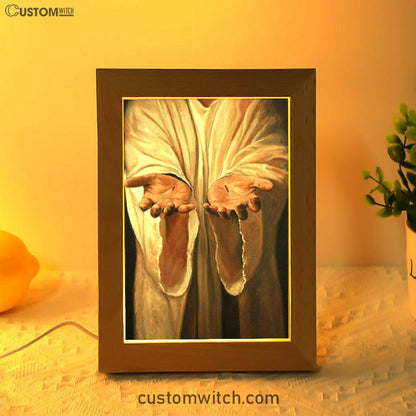 Hand Of God Jesus Frame Lamp Art - Christian Art Decor - Religious Gifts Night Light