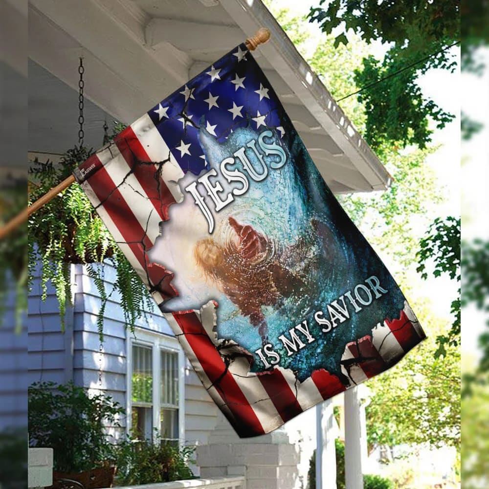 Hand Of God Jesus Is My Savior American US Flag, Outdoor Christian House Flag, Christian Flag, Scripture Flag, Garden Banner