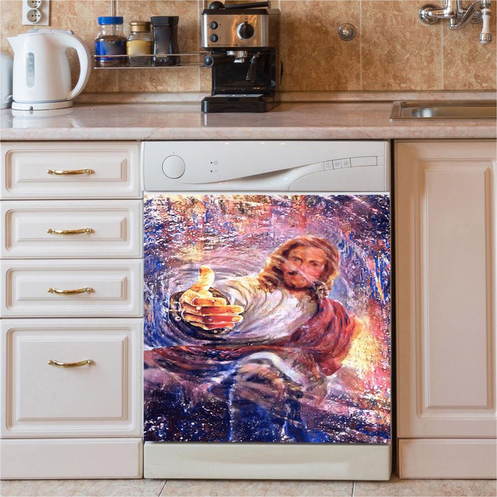 Hand Of God Knowing Jesus Dishwasher Cover, Christian Dishwasher Stickers, Religious Kitchen Decor