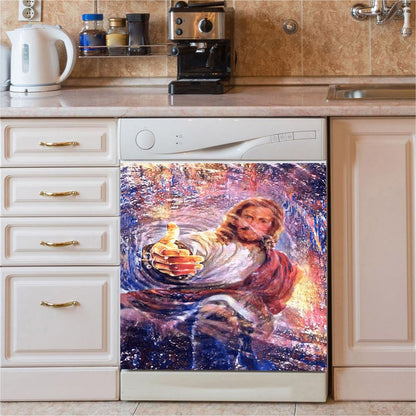 Hand Of God Knowing Jesus Dishwasher Cover, Christian Dishwasher Stickers, Religious Kitchen Decor