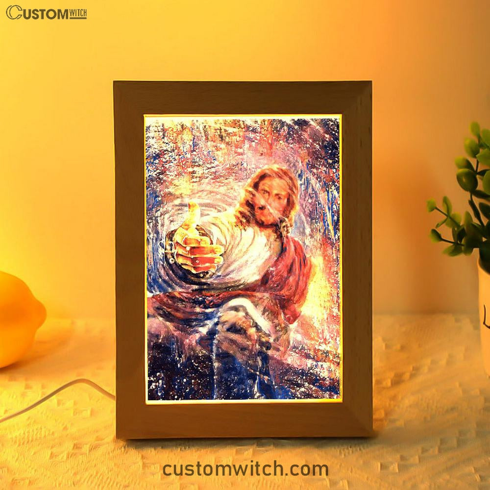 Hand Of God Knowing Jesus Frame Lamp Art - Christian Art Decor - Religious Gifts Night Light