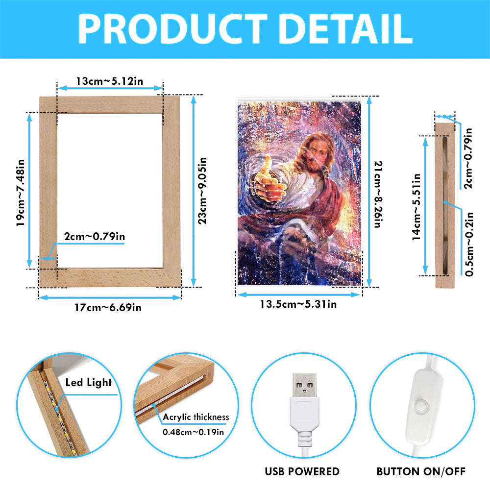 Hand Of God Knowing Jesus Frame Lamp Art - Christian Art Decor - Religious Gifts Night Light