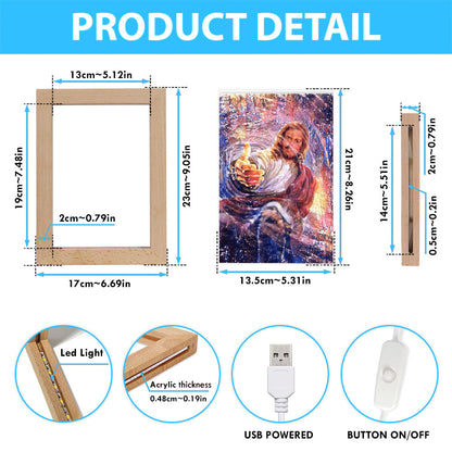Hand Of God Knowing Jesus Frame Lamp Art - Christian Art Decor - Religious Gifts Night Light