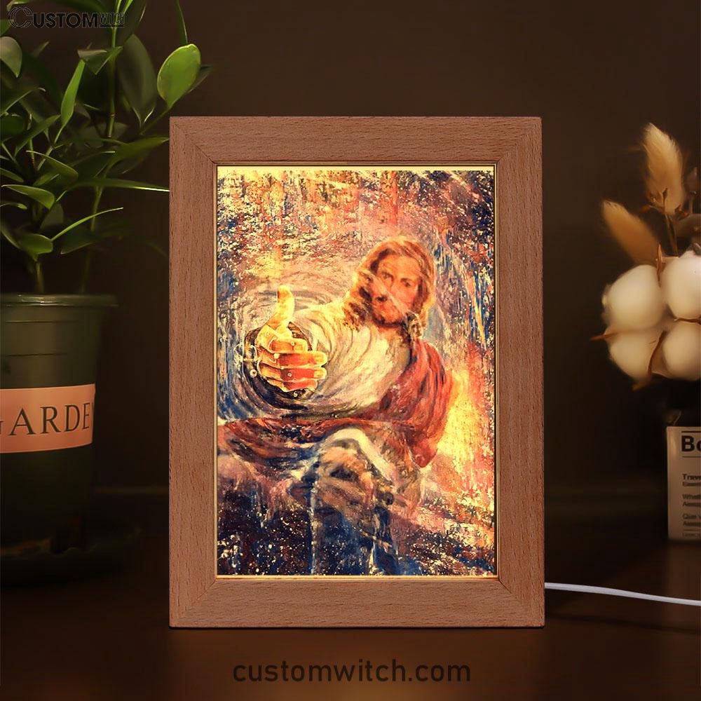 Hand Of God Knowing Jesus Frame Lamp Art - Christian Art Decor - Religious Gifts Night Light