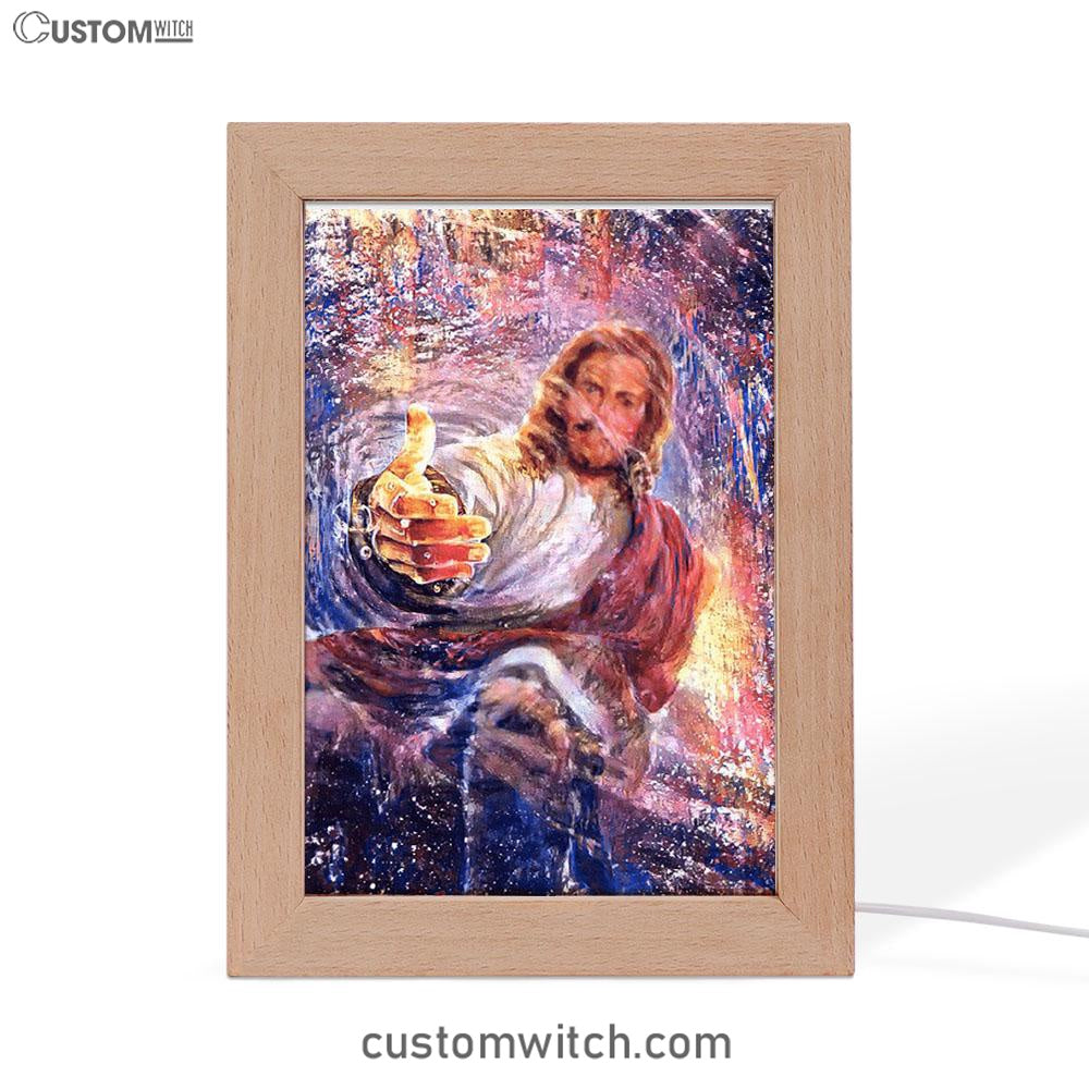 Hand Of God Knowing Jesus Frame Lamp Art - Christian Art Decor - Religious Gifts Night Light