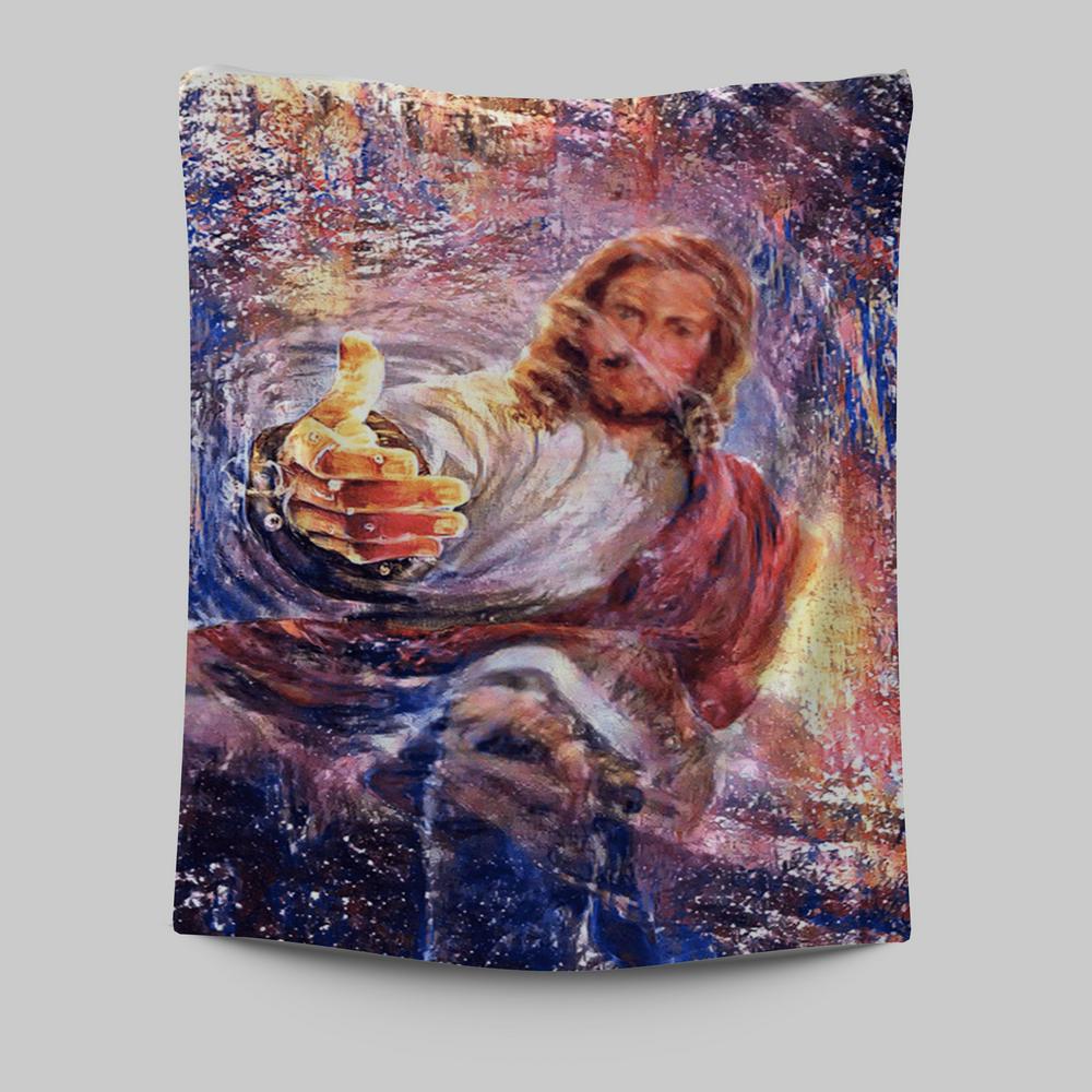 Hand Of God Knowing Jesus Tapestry Wall Art - Christian Wall Art Decor - Religious Tapestries Wall Hanging Prints