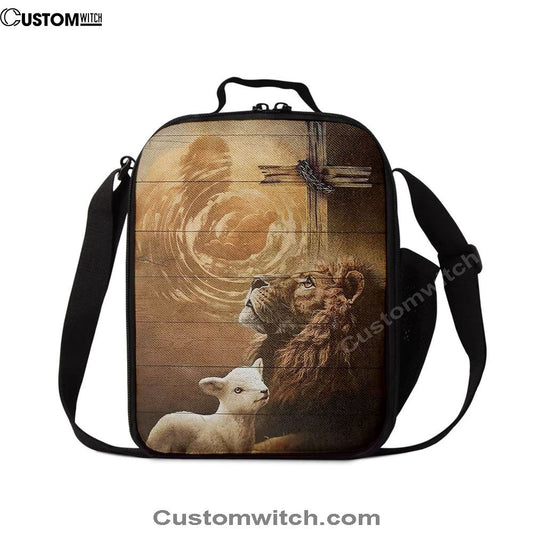 Hand Of God Lion Lamb Cross Lunch Bag, Lion Lunch Bag, Christian Lunch Bag, Religious Lunch Box For School, Picnic