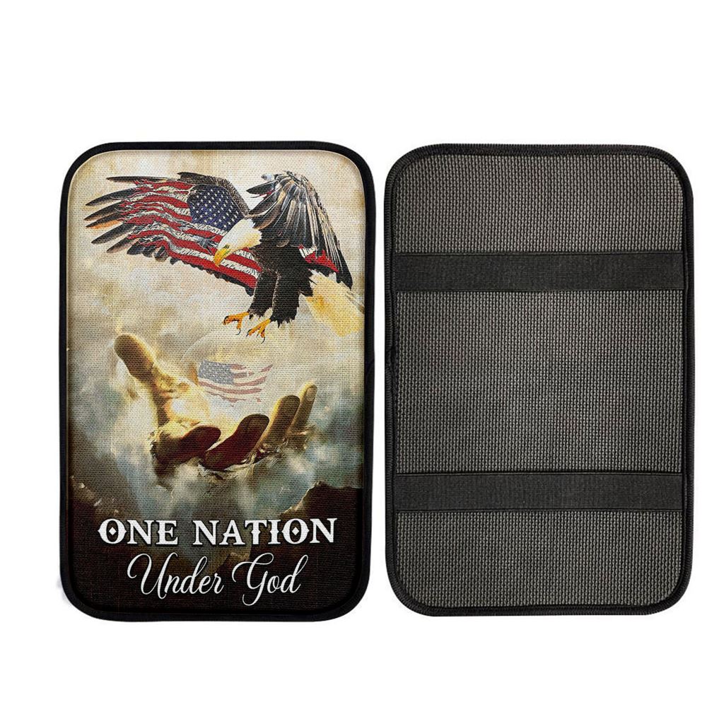 Hand Of Jesus One Nation Under God Car Center Console Cover, Christian Car Armrest Accessories