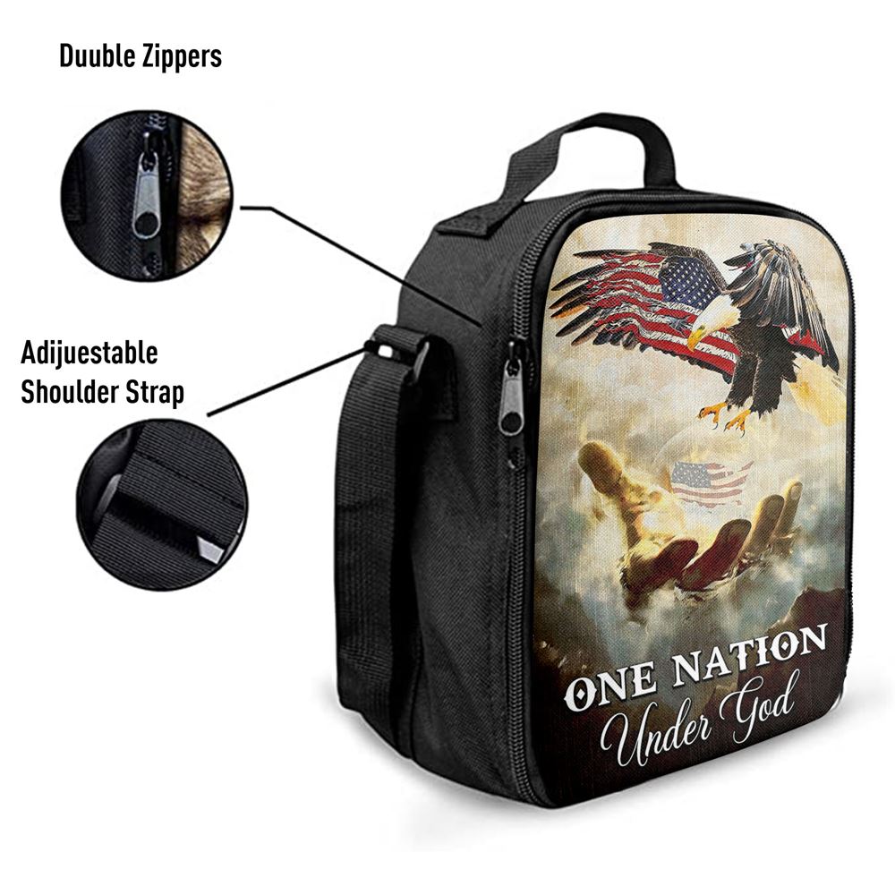 Hand Of Jesus One Nation Under God Lunch Bag, Christian Lunch Bag, Religious Lunch Box For School, Picnic