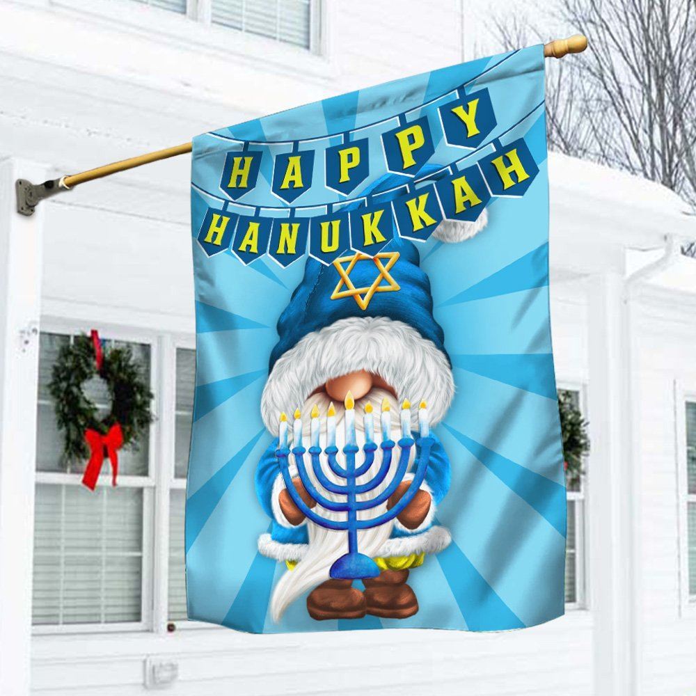 Happy Hanukkah Gnome Flag, Christmas Garden Flag, Home Decor Accessories, Christmas Outdoor Decor Ideas