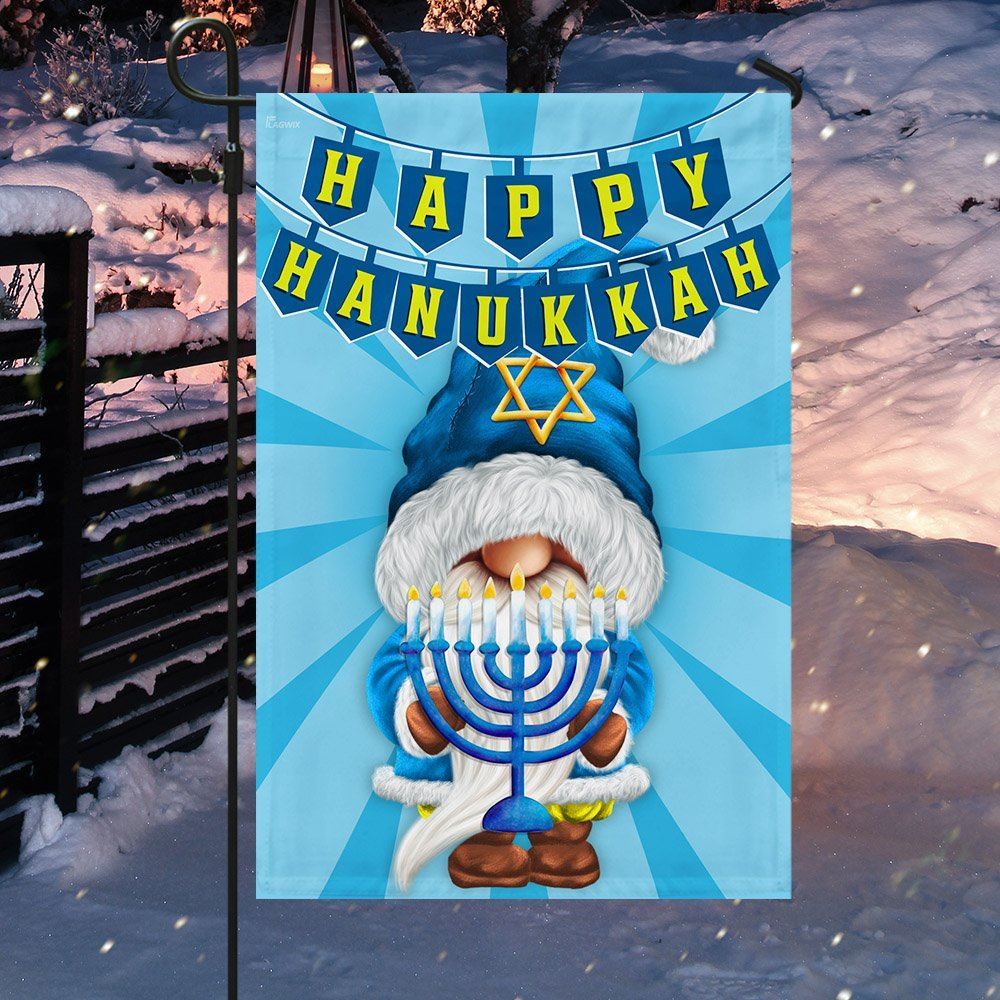 Happy Hanukkah Gnome Flag, Christmas Garden Flag, Home Decor Accessories, Christmas Outdoor Decor Ideas