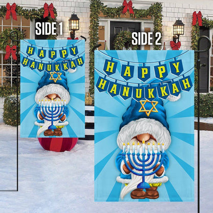 Happy Hanukkah Gnome Flag, Christmas Garden Flag, Home Decor Accessories, Christmas Outdoor Decor Ideas