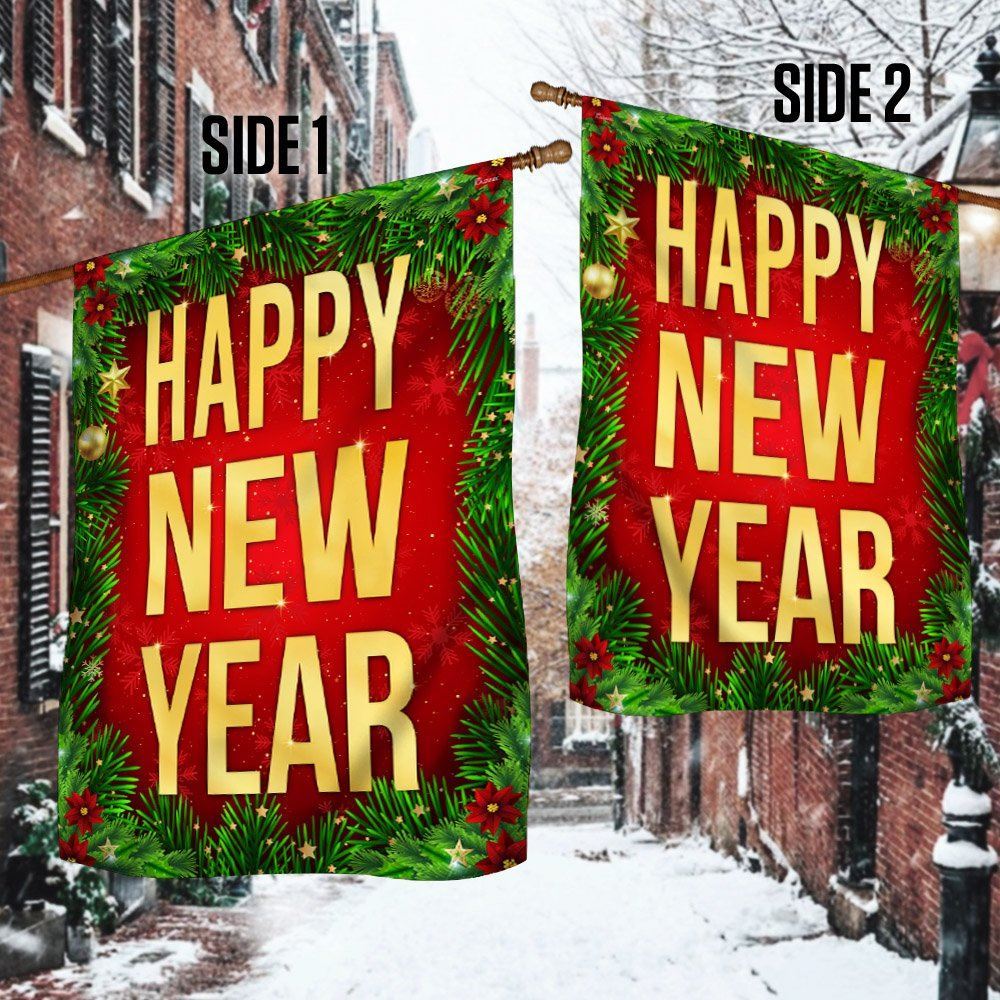 Happy New Year Christmas Flag, Christmas Garden Flag, Home Decor Accessories, Christmas Outdoor Decor Ideas