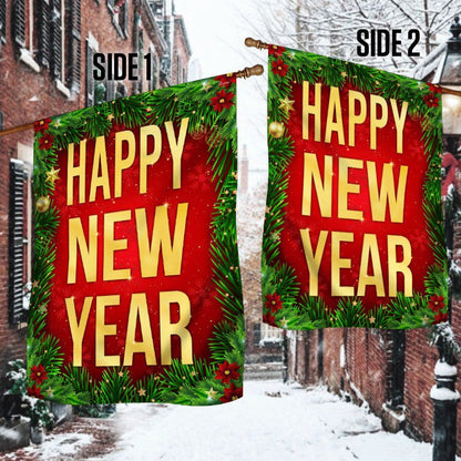 Happy New Year Christmas Flag, Christmas Garden Flag, Home Decor Accessories, Christmas Outdoor Decor Ideas