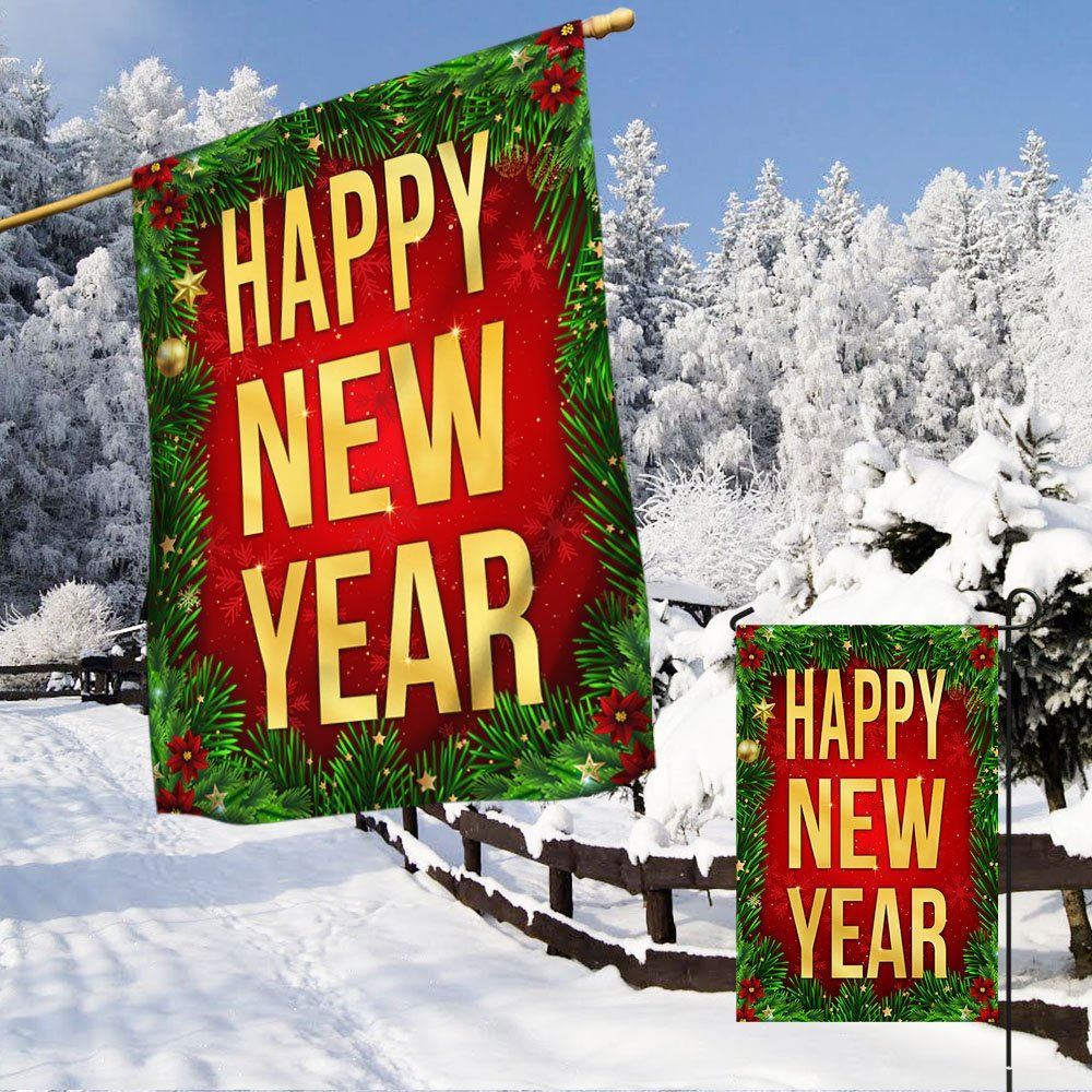 Happy New Year Christmas Flag, Christmas Garden Flag, Home Decor Accessories, Christmas Outdoor Decor Ideas