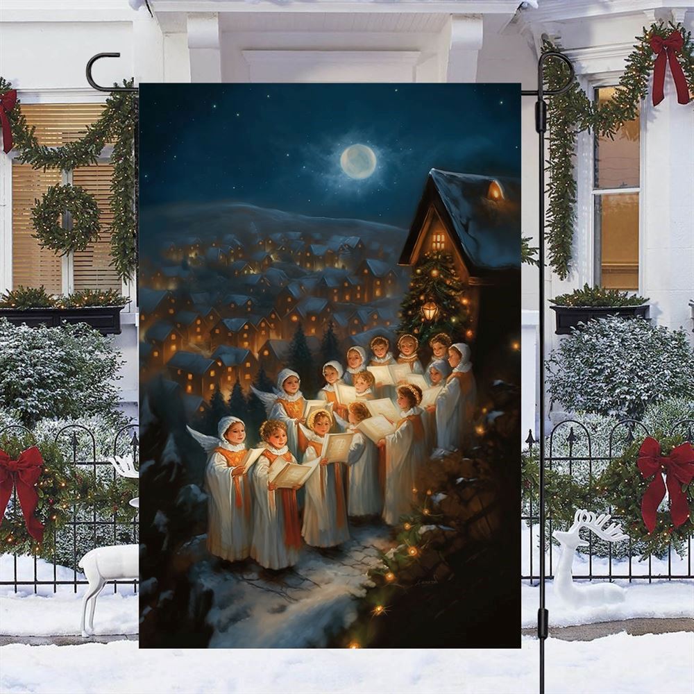 Harmonies Under the Starlit Snow A Christmas Serenade Flag, Christian Christmas House Flag, Christmas Outdoor Decor Ideas