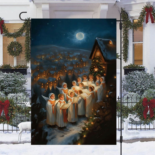 Harmonies Under the Starlit Snow A Christmas Serenade Flag, Christian Christmas House Flag, Christmas Outdoor Decor Ideas