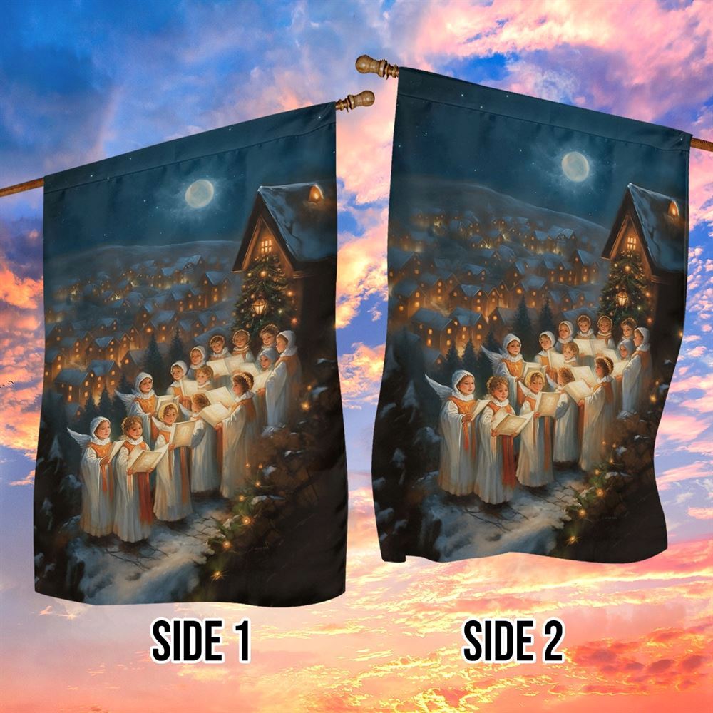 Harmonies Under the Starlit Snow A Christmas Serenade Flag, Christian Christmas House Flag, Christmas Outdoor Decor Ideas