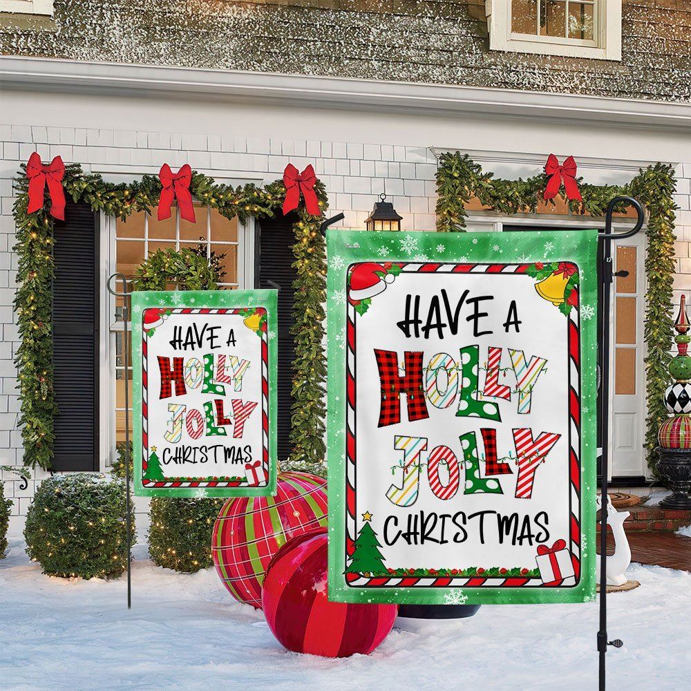Have A Holly Jolly Christmas Flag, Christmas Garden Flag, Home Decor Accessories, Christmas Outdoor Decor Ideas