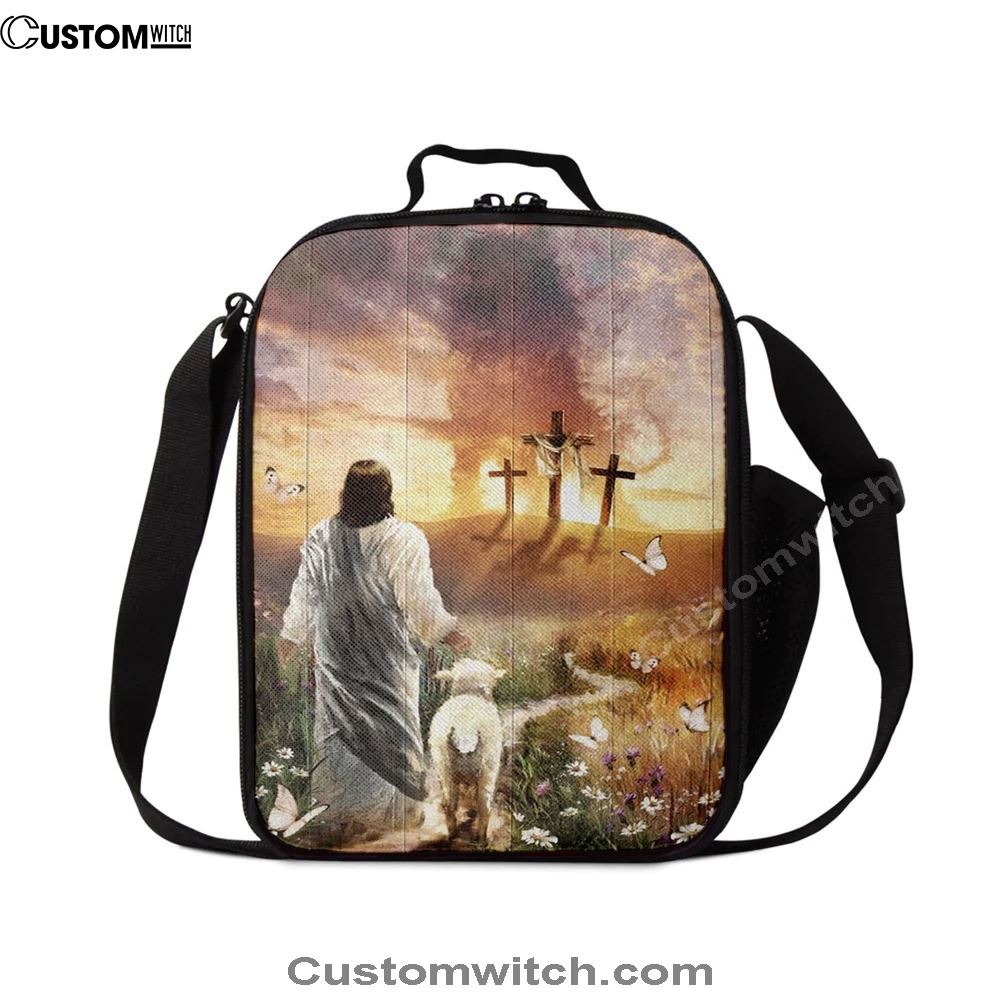 Have Faith On His Way Jesus Cross Lion Lunch Bag, Christian Lunch Bag, Religious Lunch Box For School, Picnic