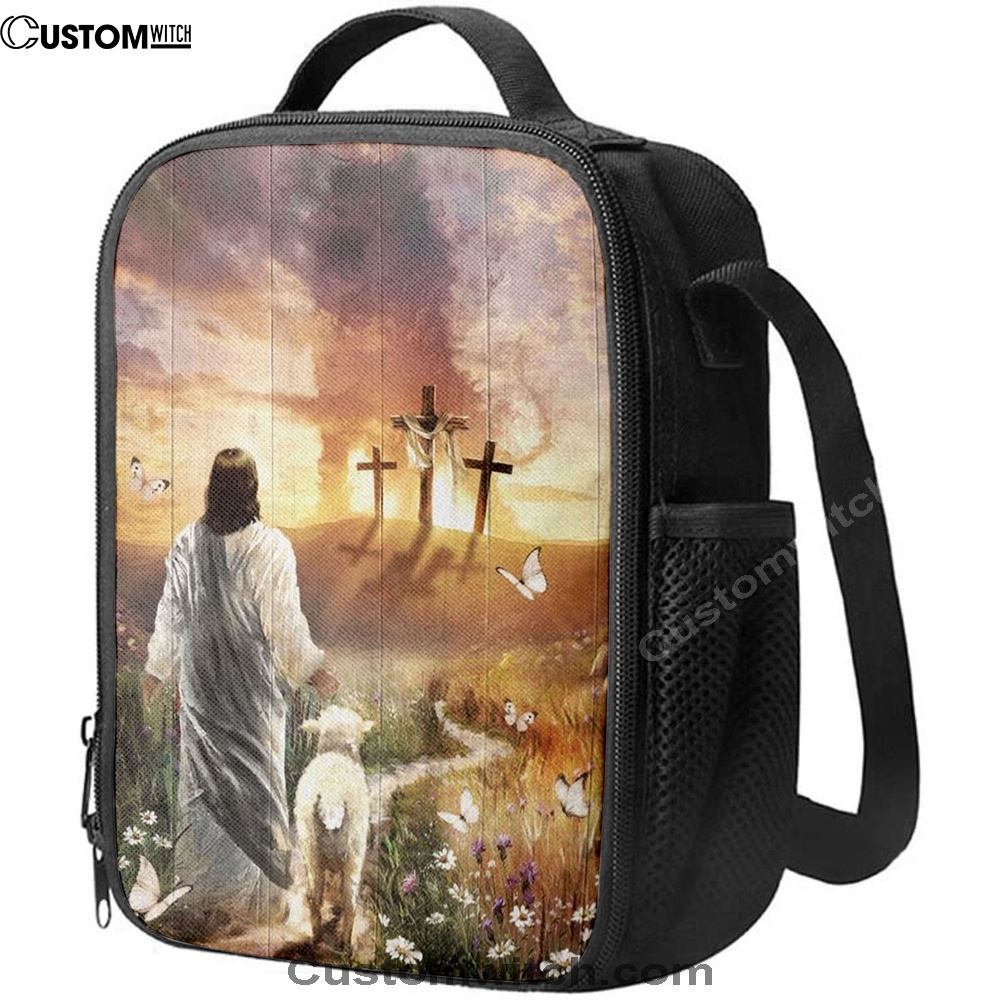 Have Faith On His Way Jesus Cross Lion Lunch Bag, Christian Lunch Bag, Religious Lunch Box For School, Picnic