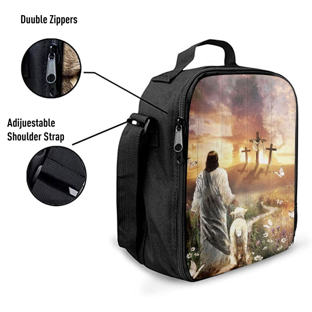 Have Faith On His Way Jesus Cross Lion Lunch Bag, Christian Lunch Bag, Religious Lunch Box For School, Picnic