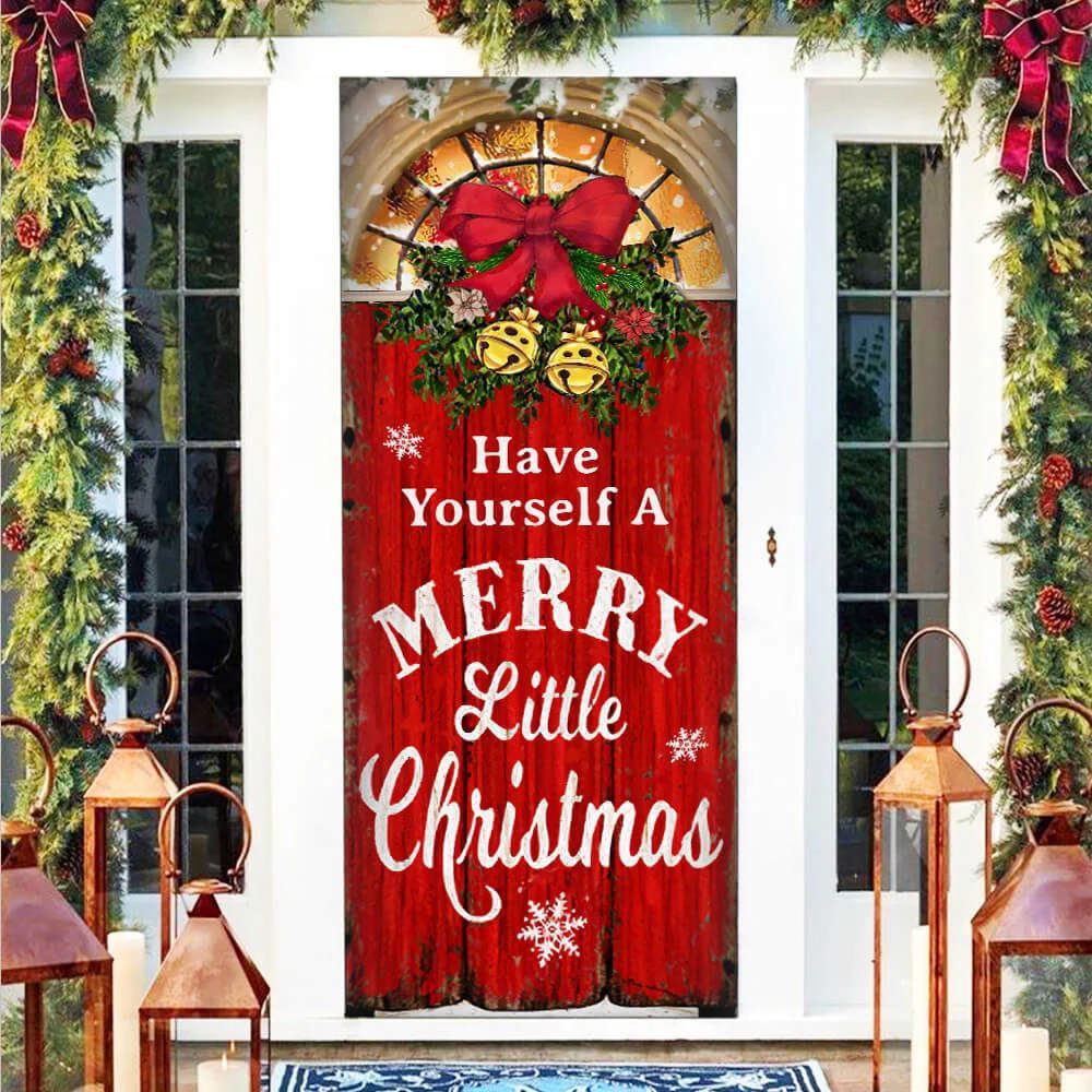 Have Yourself a Merry Little Christmas Door Cover, Christmas Door Knob Covers, Christmas Outdoor Decoration