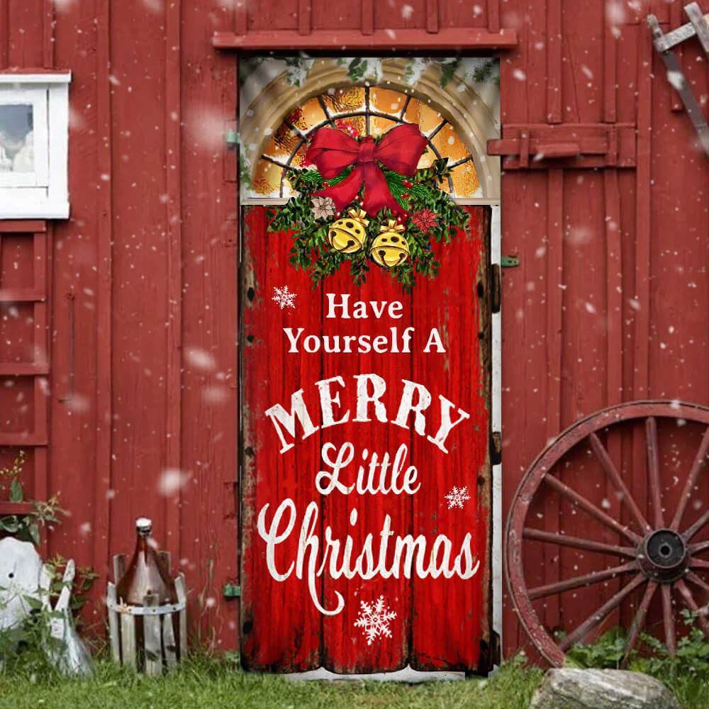 Have Yourself a Merry Little Christmas Door Cover, Christmas Door Knob Covers, Christmas Outdoor Decoration