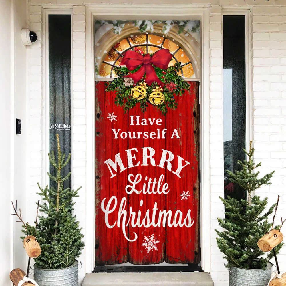 Have Yourself a Merry Little Christmas Door Cover, Christmas Door Knob Covers, Christmas Outdoor Decoration