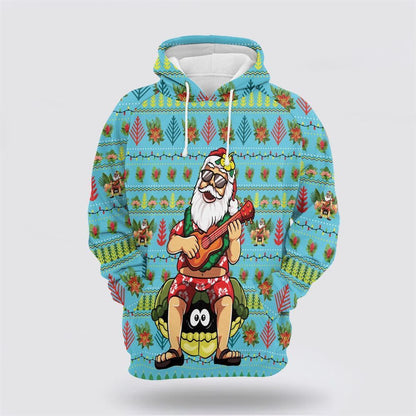 Hawaiian Christmas Santa Claus All Over Print 3D Hoodie For Men & Women, Christmas Hoodie Cute, Christmas Gift, Christmas Fashion