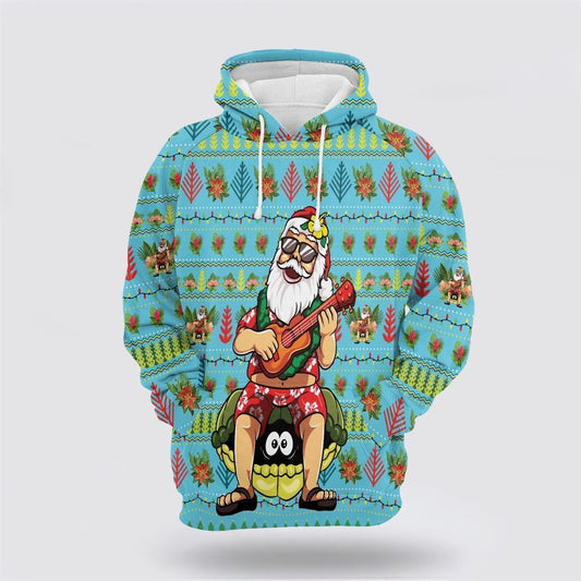 Hawaiian Christmas Santa Claus All Over Print 3D Hoodie For Men & Women, Christmas Hoodie Cute, Christmas Gift, Christmas Fashion