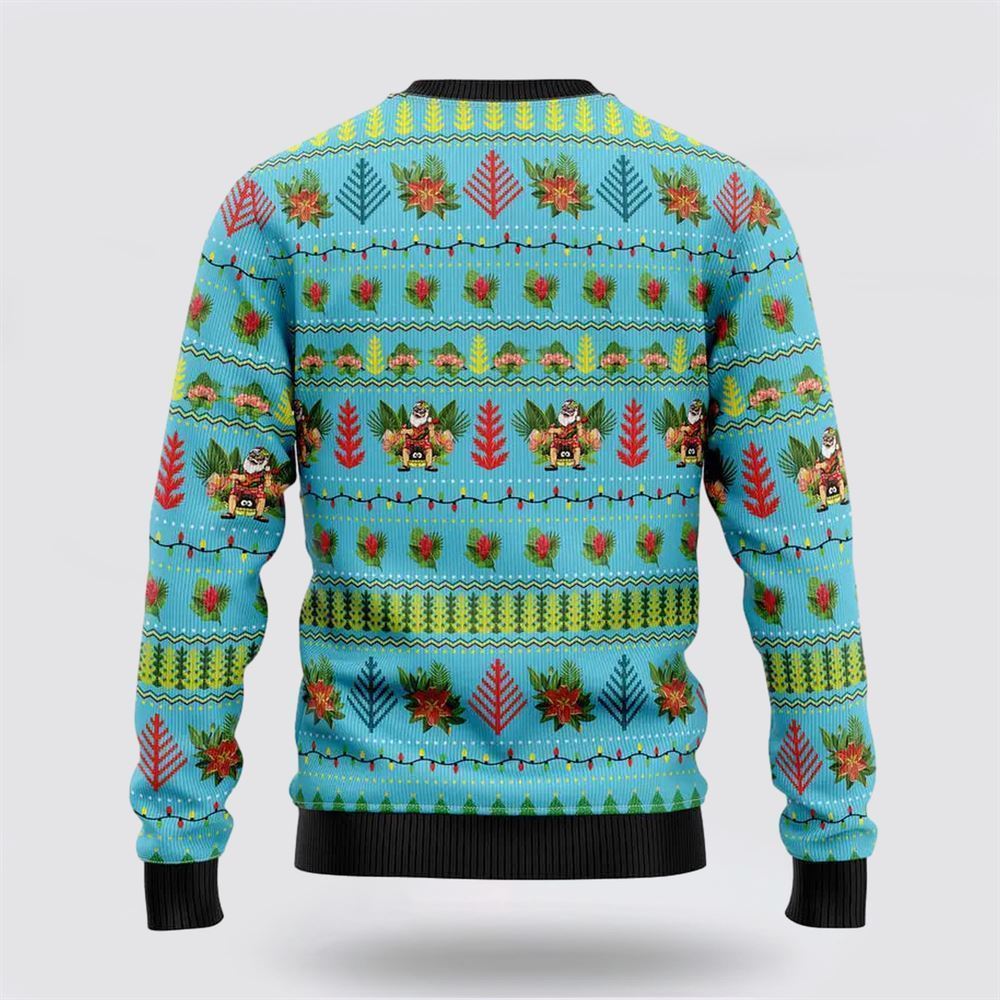 Hawaiian Christmas Santa Claus Ugly Christmas Sweater, Best Gift For Holiday, Christmas Crewneck Sweater, Christmas Winter Fashion