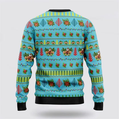 Hawaiian Christmas Santa Claus Ugly Christmas Sweater, Best Gift For Holiday, Christmas Crewneck Sweater, Christmas Winter Fashion
