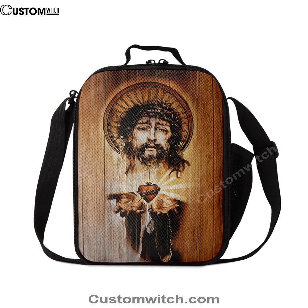 HeLunch Bag Jesus Face Crown Of Thorn Jesus Lunch Bag, Christian Lunch Bag, Religious Lunch Box For School, Picnic