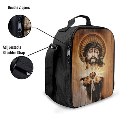 HeLunch Bag Jesus Face Crown Of Thorn Jesus Lunch Bag, Christian Lunch Bag, Religious Lunch Box For School, Picnic
