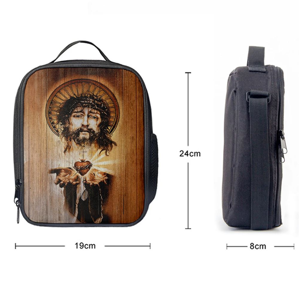 HeLunch Bag Jesus Face Crown Of Thorn Jesus Lunch Bag, Christian Lunch Bag, Religious Lunch Box For School, Picnic