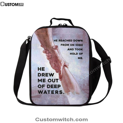 He Drew Me Out Of Deep Water Jessus Lunch Bag, Christian Lunch Bag, Religious Lunch Box For School, Picnic