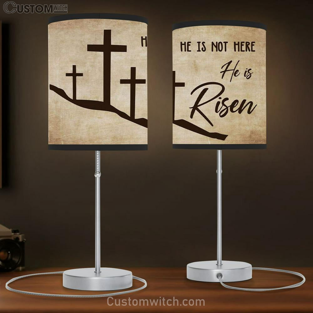 He Is Not Here He Is Risen Christian Table Lamb Gift - - Christian Bedroom Decor
