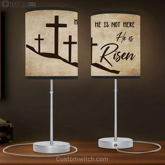 He Is Not Here He Is Risen Christian Table Lamb Gift - - Christian Bedroom Decor