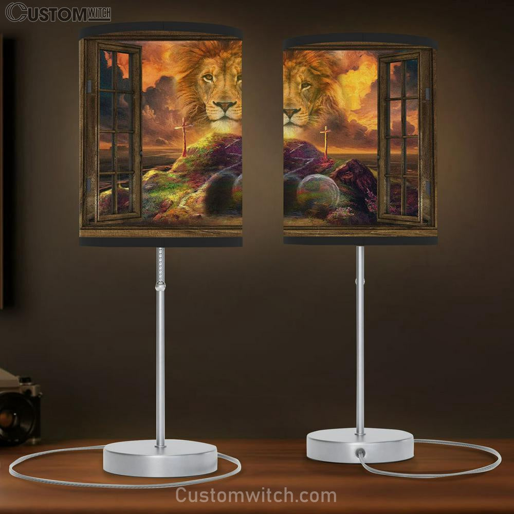 He Is Risen Table Lamb - Lion Of Judah Easter Table Lamb Gift - Christian Bedroom Decor