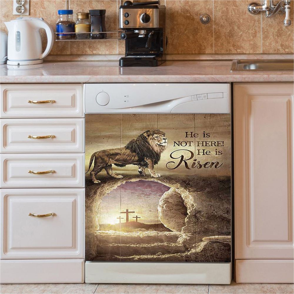 He Is Risen Dishwasher Cover, Christian Dishwasher Stickers, Religious Kitchen Decor